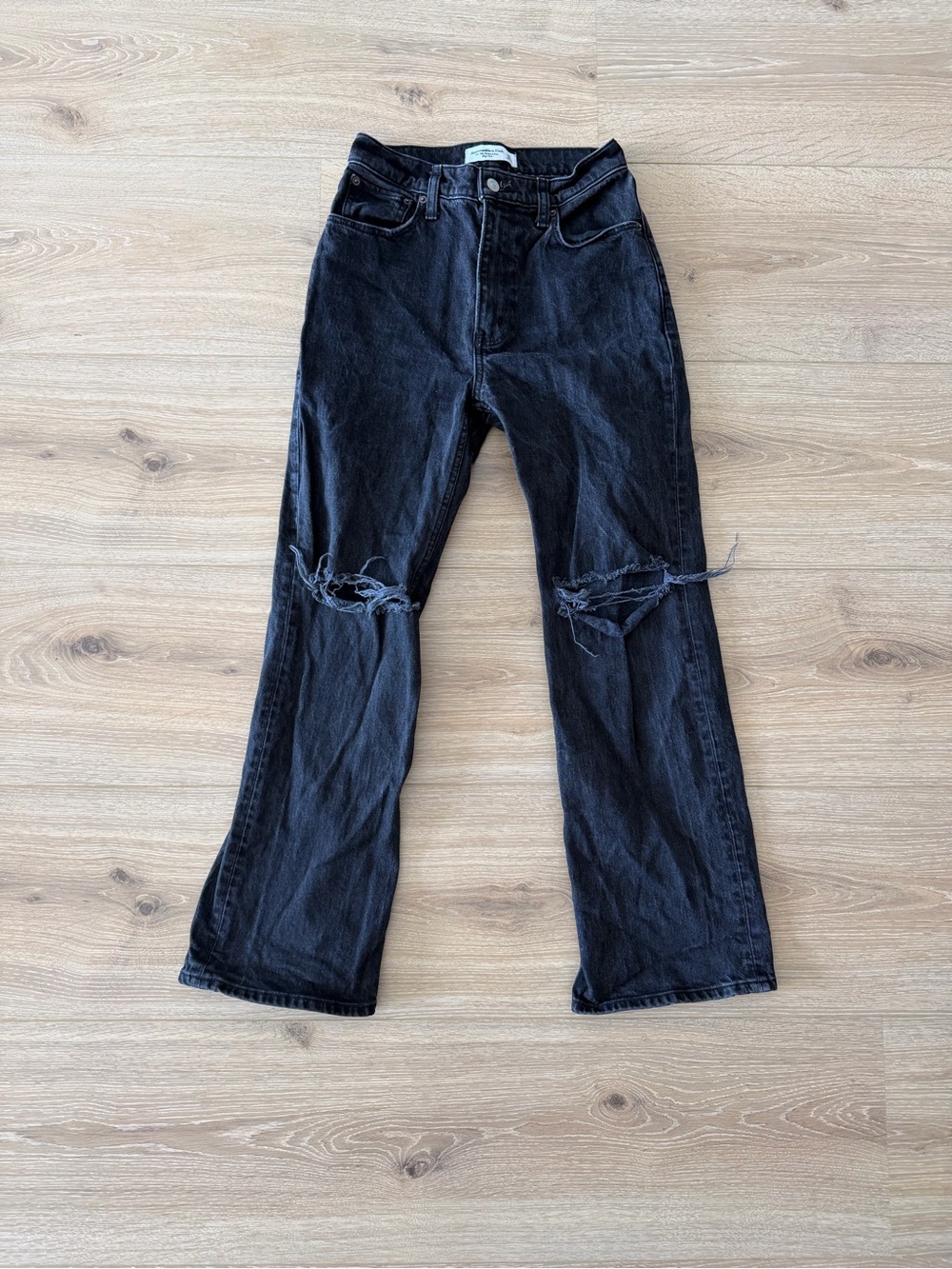 Abercrombie & Fitch Black Washed High Rise Jeans